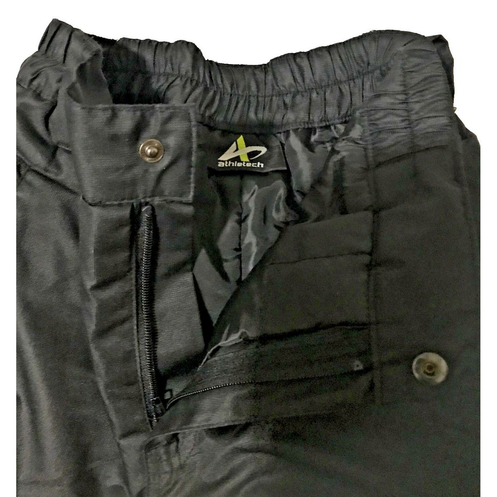 Athletech Snow Pants Kids Size 8 Medium‎ Black Insulated Winter Ski Trousers